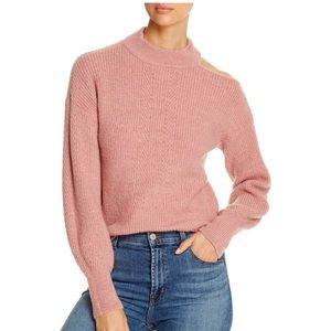 Design History Women’s Metallic Cold Shoulder Sweater L